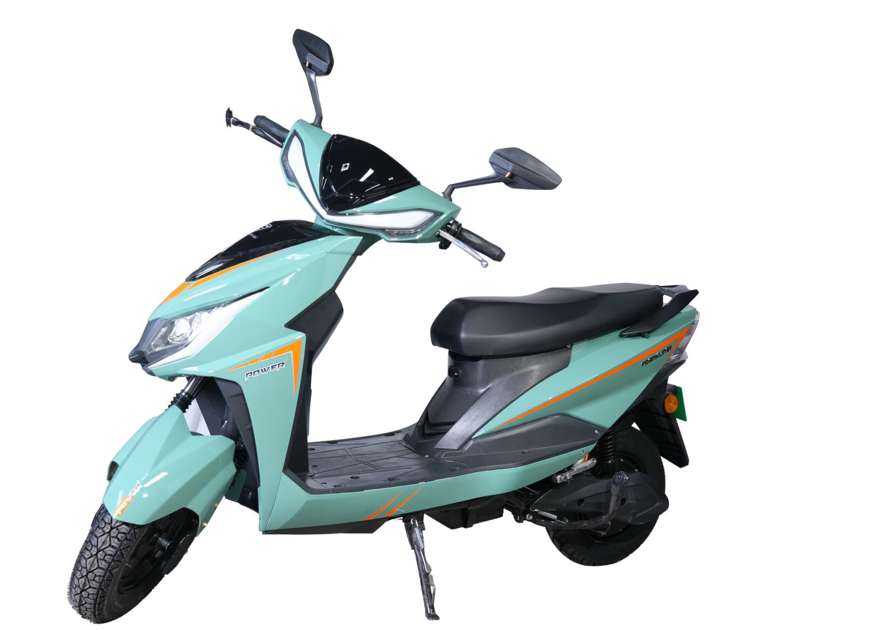 Franklin EV POWER electric scooter in Mint Green — left side view.